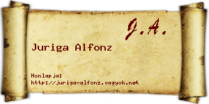Juriga Alfonz névjegykártya